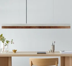 Suspension, C1, chêne, gris clair, LED, dim, 2700K, 1900 lm, L122cm, H8cm - GANTLights