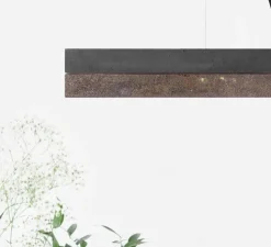 Suspension, [C2], gris foncé, rouille, LED, 2700k, 2100lm, L92cm, H7cm - GANTlights