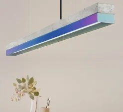 Suspension, C1 Iris, Gris clair, irisée, LED, dim, 2700K, 2200 lm, L122cm, H8cm - GANTLights