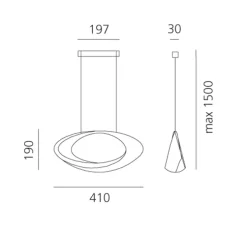 Suspension, Cabildo, blanc, LED, 2700K, 2641lm, L41cm, H19cm - Artemide