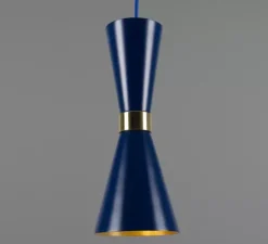 Suspension, Cairo, bleu saphir, Ø14cm, H34cm - Mullan Lighting