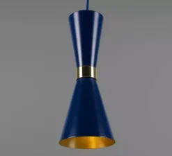 Suspension, Cairo, bleu saphir, Ø14cm, H34cm - Mullan Lighting