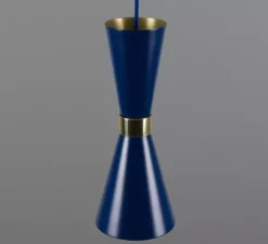 Suspension, Cairo, bleu saphir, Ø14cm, H34cm - Mullan Lighting