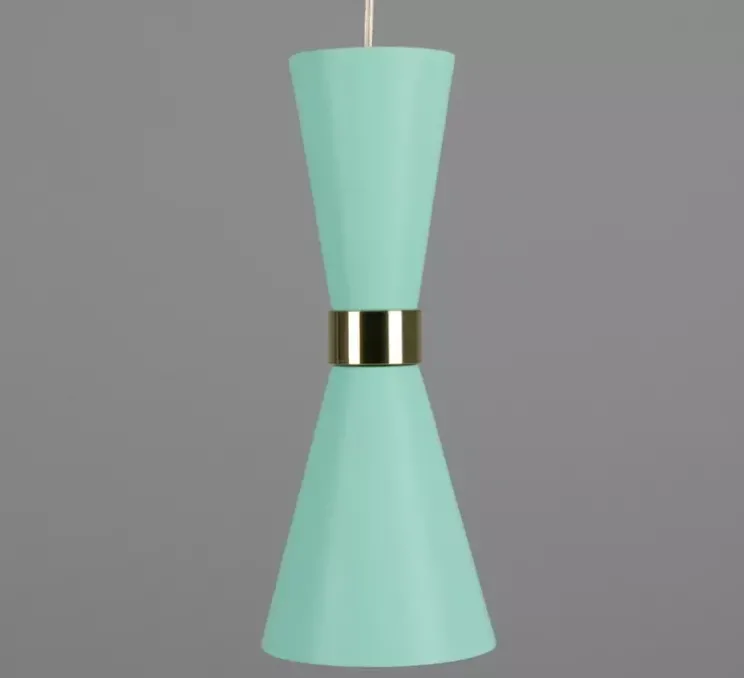 Suspension, Cairo, bleu turquoise, Ø14cm, H34cm - Mullan Lighting