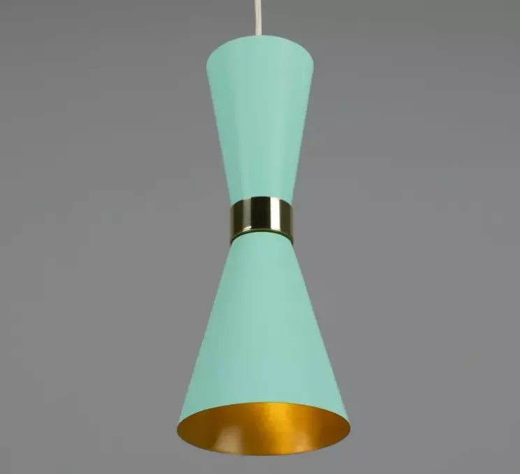 Suspension, Cairo, bleu turquoise, Ø14cm, H34cm - Mullan Lighting