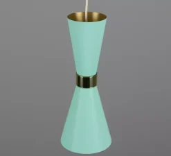 Suspension, Cairo, bleu turquoise, Ø14cm, H34cm - Mullan Lighting