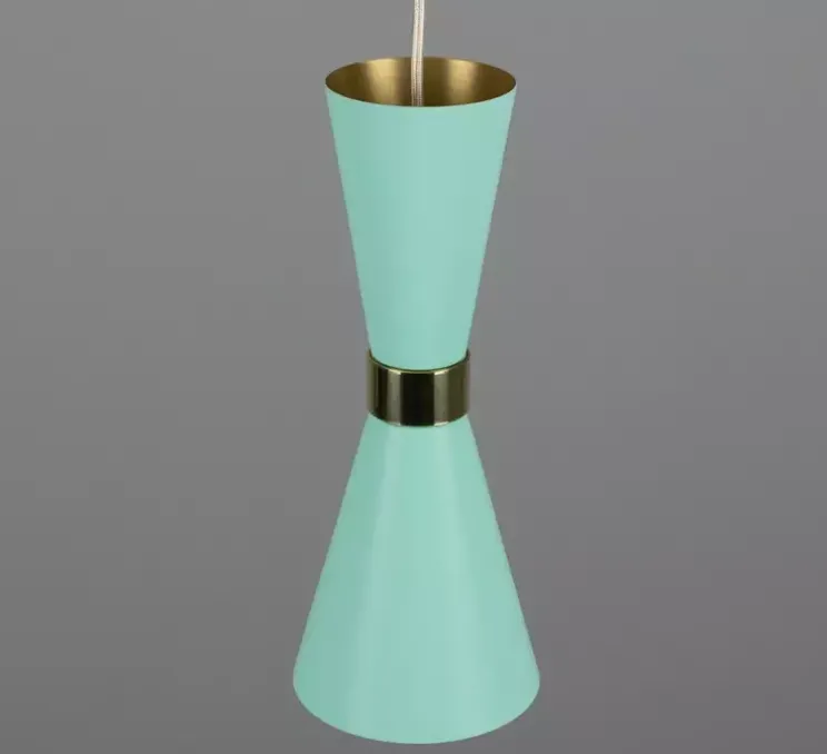 Suspension, Cairo, bleu turquoise, Ø14cm, H34cm - Mullan Lighting