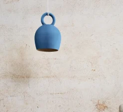 Suspension, Caló 30, bleu marine mat, câble blanc, IP44, LED, dim, 2700K, 800 lm, Ø18cm, H28,2cm - Pott