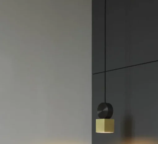 Suspension, Calée V1, laiton satiné, graphite satiné, LED, L8cm, H18cm - CVL