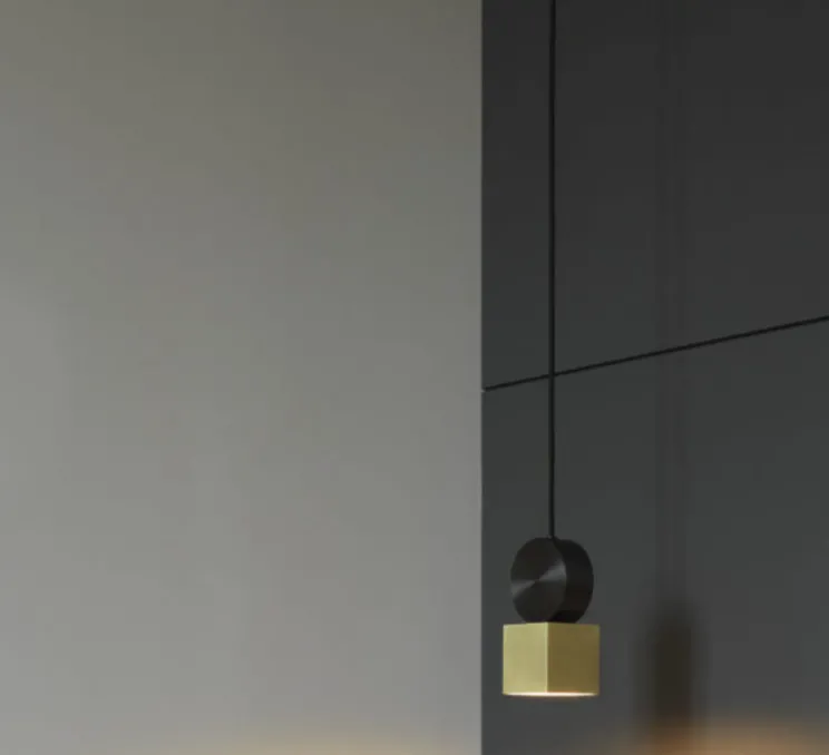 Suspension, Calée V1, laiton satiné, graphite satiné, LED, L8cm, H18cm - CVL
