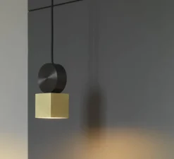 Suspension, Calée V1, laiton satiné, graphite satiné, LED, L8cm, H18cm - CVL