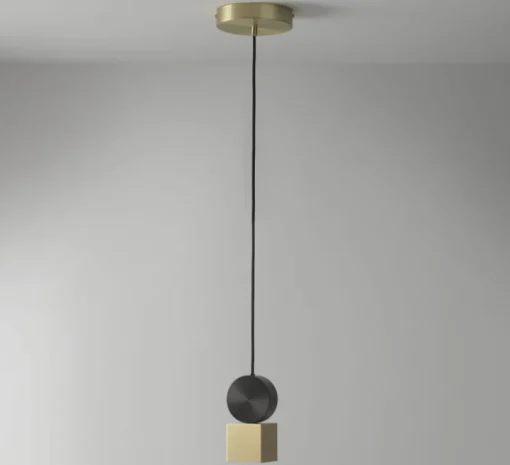 Suspension, Calée V1, laiton satiné, graphite satiné, LED, L8cm, H18cm - CVL