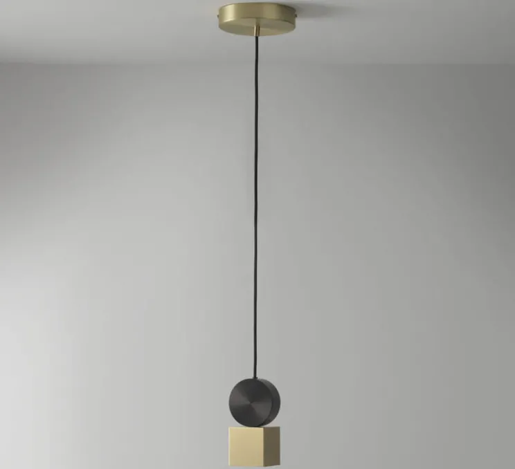 Suspension, Calée V1, laiton satiné, graphite satiné, LED, L8cm, H18cm - CVL