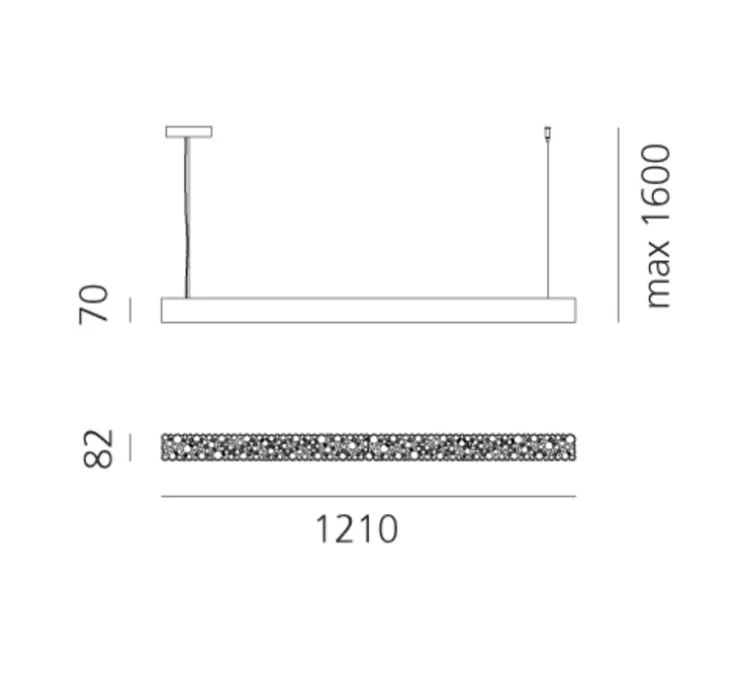 Suspension, Calipso Linear, blanc, LED, dim, 3000K, 4800 lm, L121cm, H7,9cm - Artemide
