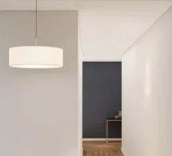 Suspension, Cambria, structure nickel mat, abat-jour blanc, Ø60cm, H20cm - Astro