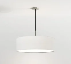 Suspension, Cambria, structure nickel mat, abat-jour blanc, Ø60cm, H20cm - Astro