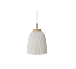 Suspension, Campa, blanc, chêne huilé, laiton antique mat, Ø27cm, H30cm - Bolia