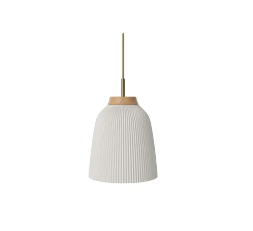 Suspension, Campa, blanc, chêne huilé, laiton antique mat, Ø27cm, H30cm - Bolia