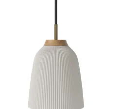 Suspension, Campa, blanc, verre opal mat, chêne huilé, Ø14cm, H16cm - Bolia