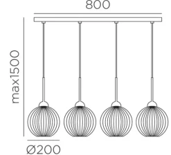 Suspension, Canica 4L, ambre, L80cm, H45cm - MDC