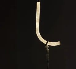 Suspension, Canne L, laiton satiné, albâtre, LED, 2700K, 1027 lm, TRIAC, L42,5cm, H125cm - AME EDITIONS MANUFACTUREES