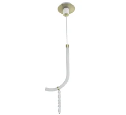 Suspension, Canne L, laiton satiné, albâtre, LED, 2700K, 1027 lm, TRIAC, L42,5cm, H125cm - AME EDITIONS MANUFACTUREES