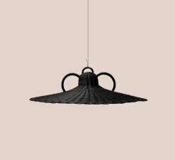 Suspension, Capeo Le Petit, osier tressé noir, Ø100cm, H29cm - Margaux Keller Collections