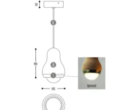 Suspension, Captain Cork S, liège, Ø14,5cm, H19cm - Dark