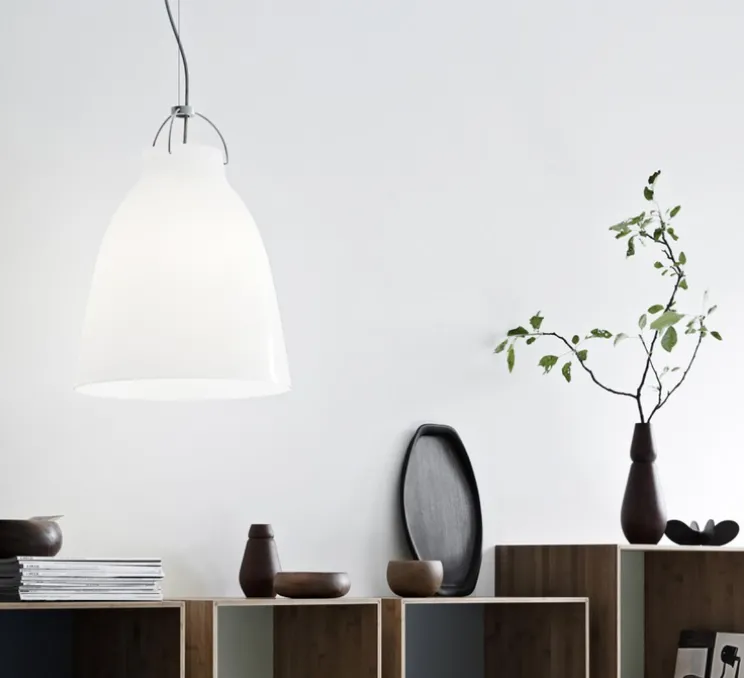 Suspension, Caravaggio Opal P2, blanc, Ø25,8cm, H33,7cm - Fritz Hansen