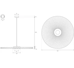 Suspension, Carmen Large, blanc, DIM, LED, 700lm, Ø120cm, H3,5cm - HARTÔ