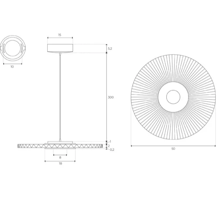 Suspension, Carmen small, blanc, DIM, LED, 2700K, 700lm, Ø50cm, H3,5cm - Hartô