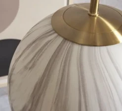 Suspension, Carrara Dia, Finition Marbre blanc, laiton, Ø28cm, H42cm - It's about Romi