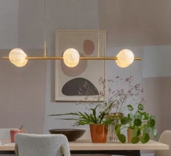 Suspension, Carrara, Finition Marbre blanc, laiton, L105cm, H20cm - It's about Romi