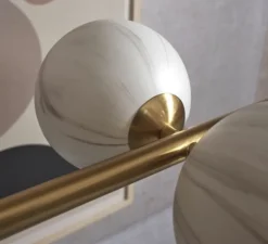 Suspension, Carrara, Finition Marbre blanc, laiton, L105cm, H20cm - It's about Romi