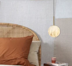 Suspension, Carrara S, Blanc marbre, or, Ø16cm, H28cm - It's about Romi