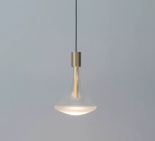 Suspension, Cathode 1, laiton brossé, LED, on/off, 2700k, 286 lm, Ø22cm, H32cm - Davide Groppi