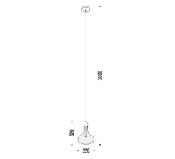 Suspension, Cathode 1, laiton brossé, LED, on/off, 2700k, 286 lm, Ø22cm, H32cm - Davide Groppi