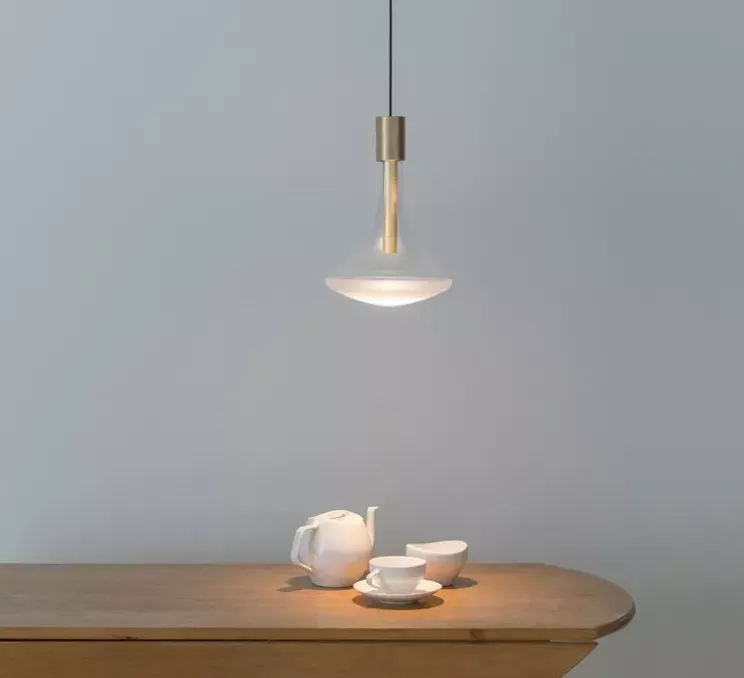 Suspension, Cathode 1, laiton brossé, LED, on/off, 3000k, 286 lm, Ø22cm, H32cm - Davide Groppi