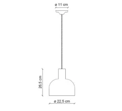 Suspension, Caxixi, rouge corail, Ø22,5cm, H26,5cm - Ferroluce