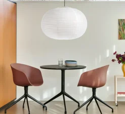 Suspension, Câble 4m, douille et rosace noir, Rice Paper, blanc, Ø70cm, H48cm - HAY