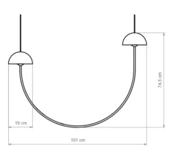 Suspension, Champignon C, laiton, LED, 2700K, 720 lm, L101cm, H74,5cm - Luxcambra