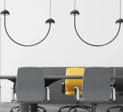 Suspension, Champignon C, noir, LED, 2700K, 720 lm, L101cm, H74,5cm - Luxcambra