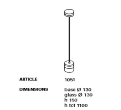 Suspension, Chapeau!, cuivre patiné et transparent, Ø13cm, H15cm - Toscot