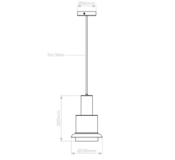 Suspension, Chaumont 190, chrome, Ø19cm, H28cm - DCW éditions Paris
