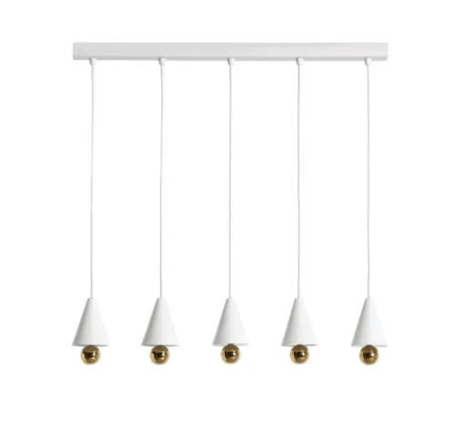 Suspension, Cherry, 5 pendants, blanc, LED, dim, 3000K, 5*1040 lm, L90cm, H5cm - Petite Friture