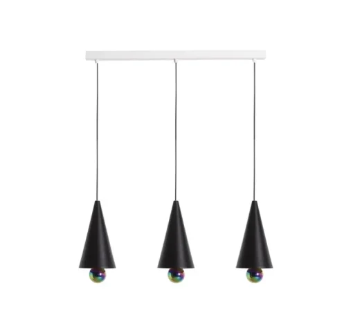 Suspension, Cherry, 3 pendants, noir, LED, dim, 3000K, 3*1040 lm, L90cm, H5cm - Petite Friture