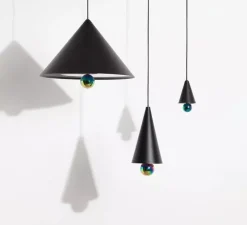 Suspension, Cherry, Grand, noir, LED, dim, 3000K, 1040 lm, Ø50cm, H37,5cm - Petite Friture