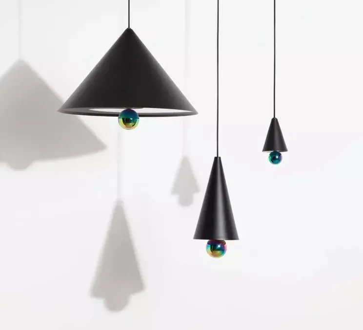 Suspension, Cherry, Grand, noir, LED, dim, 3000K, 1040 lm, Ø50cm, H37,5cm - Petite Friture