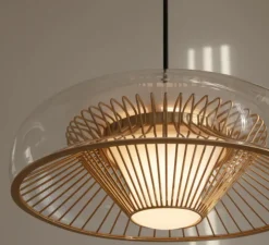 Suspension, Chordis, Laiton, transparent, Ø37,7cm, H20cm - Umage