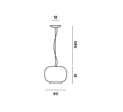 Suspension, Chouchin 1, orange, Ø40cm, H31cm - Foscarini